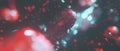 Dynamic abstract background with glowing particles and 3D data visualizations Royalty Free Stock Photo
