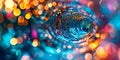dynamic abstract background with swirling patterns and vibrant bokeh lights, adding a sense of movement. Royalty Free Stock Photo