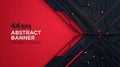 Dynamic Abstract Banner: Red & Black Futuristic Tech Background with Interconnected Circuitry Royalty Free Stock Photo