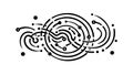 Dynamic Abstract Circular Pattern, Intricate Swirl Network Design, vector design Generative AI Royalty Free Stock Photo