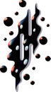 A dynamic abstract composition with bold black and white shapes creating a visually striking and modern artistic expression
