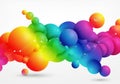 Vibrant rainbow bubbles swirl abstract art colorful spheres organic flowing design Royalty Free Stock Photo