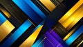 Geometric Abstract Blue Gold Black Purple Shapes background Royalty Free Stock Photo