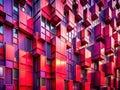 Dynamic Abstract Composition A Study in Red and Purple Hues Explores the Intricate Play of Color and Form