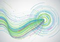 Dynamic abstract design features multicolored lines and Royalty Free Stock Photo
