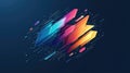 Dynamic abstract design with sharp geometric shapes and a vibrant color gradient on a dark background Royalty Free Stock Photo