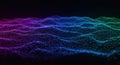 Abstract digital wave pattern with glowing particles, colorful data visualization background Royalty Free Stock Photo