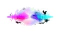 Dynamic Abstract Digital Waveform in Vivid Colors Vector, vector design Generative AI Royalty Free Stock Photo