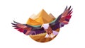 Dynamic Abstract Eagle, Artistic Low-Poly Freedom Symbol, vector design Generative AI Royalty Free Stock Photo