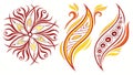 Dynamic Abstract Flame and Leaf Elemental Designs Set, vector design Generative AI Royalty Free Stock Photo