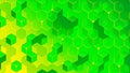Dynamic abstract-geometric background featuring connected-cubes and hexagonal-grid network. Royalty Free Stock Photo