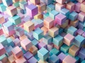 Dynamic Abstract Geometric Background Featuring a Panoramic Array of Interlocking Cubes A Modern Design for Digital Art Royalty Free Stock Photo