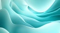 A dynamic abstract gradient background moving from light blue to teal, with smooth wave-like
