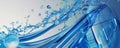 Dynamic abstract image of blue water swirling with bubbles and streams Royalty Free Stock Photo