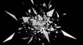 White Geometric Shards Exploding Outward on a Black Background explosion abstract Royalty Free Stock Photo