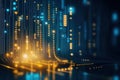 Digital Data Flow Abstract Background. Royalty Free Stock Photo