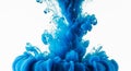 Abstract Blue Ink Cloud Dissolving in Water on a White Background liquid Royalty Free Stock Photo