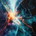 Dynamic Abstract Lightning Burst in Vivid Colors