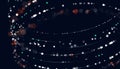 Dynamic abstract liquid flow particles background. Abstract particles circle background. Vector background