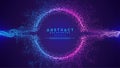 Dynamic abstract liquid flow particles background. Shining abstract particle flow background. Futuristic background with dots
