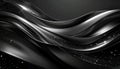 Dynamic abstract metallic waves with shimmering glitter and light streaks flowing liquid Royalty Free Stock Photo