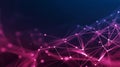 Dynamic Abstract Network of Interconnected Points and Lines in Vibrant Pink and Purple Tones Representing Data and Technology Royalty Free Stock Photo