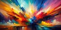 Dynamic Abstract Painting A Vibrant Burst of Color and Texture for Modern Living Spaces Royalty Free Stock Photo