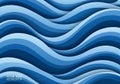 Dynamic abstract pattern with overlapping curved lines in various shades of blue, Royalty Free Stock Photo