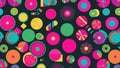 Dynamic abstract pattern with vibrant radial circular design