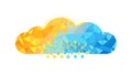 Dynamic abstract polygonal cloud with rain, artistic weather motif, vector design Generative AI Royalty Free Stock Photo