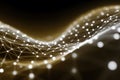 Abstract Network Wave with Glowing Nodes and Connected Lines for Digital Innovation Concepts Generative AI Royalty Free Stock Photo