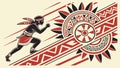 Dynamic Abstract Tribal Runner with Geometric Patterns, vector design Generative AI Royalty Free Stock Photo