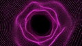 Dynamic abstract-tunnel with digital-particles creating a futuristic-vortex effect design. Royalty Free Stock Photo