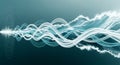 Abstract sound wave and water wave visualization, teal background Royalty Free Stock Photo