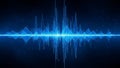 Abstract blue sound wave visualization with glowing particles Royalty Free Stock Photo