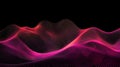 Abstract Futuristic Landscape of Glowing Pink and Magenta Particles Visualizing Big Data Flow or Sound Wave Technology Royalty Free Stock Photo