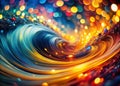 Dynamic Abstract Visualization of Earthquake Magnitude Data A Bokeh Effect Data Representation Royalty Free Stock Photo
