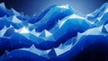 Futuristic blue polygonal landscape with glowing nodes and lines Royalty Free Stock Photo