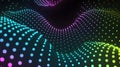 Dynamic Abstract Wave of Glowing Neon Dots in a Seamless Gradient of Vibrant Colors, Representing Technology and Data Flow on a Royalty Free Stock Photo