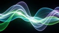 Abstract Waveform Design With Glowing Green Blue Purple Lines Royalty Free Stock Photo