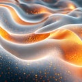Dynamic Abstract Waves with Glowing Orange Particles Royalty Free Stock Photo