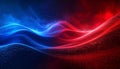 Dynamic Abstract Waves of Red and Blue Particles Flowing Across a Dark Expanse background Royalty Free Stock Photo