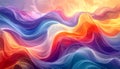 Dynamic abstract waves of vibrant, saturated colors with translucent layered textures image Royalty Free Stock Photo