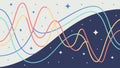 Dynamic Abstract Wavy Lines and Dots Pattern Vector Graphic, vector design Generative AI Royalty Free Stock Photo
