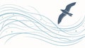 Dynamic Abstract Wavy Lines Fluid Motion Pattern, vector design Generative AI Royalty Free Stock Photo