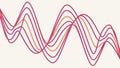 Dynamic Abstract Wavy Lines in Orange-Pink Gradient, vector design Generative AI Royalty Free Stock Photo