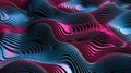 Dynamic Abstract Wavy Surface: Futuristic Neon Pink and Blue 3D Grid Royalty Free Stock Photo