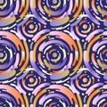 Dynamic abstraction with gradient circles. Seamless pattern for printing on fabric