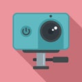 Dynamic action camera icon, flat style