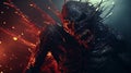 Dynamic And Action-packed Dark Monster Image With Redshift Style